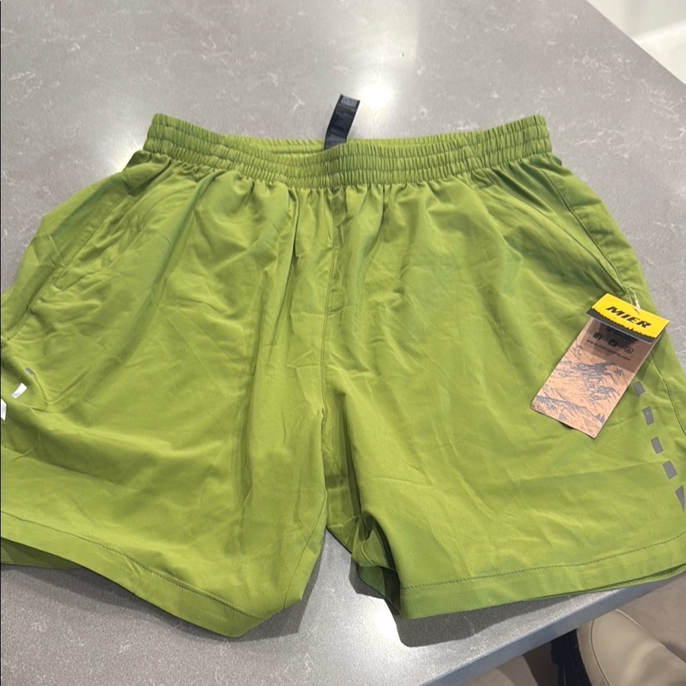 Mier Lime Green Sports Shorts